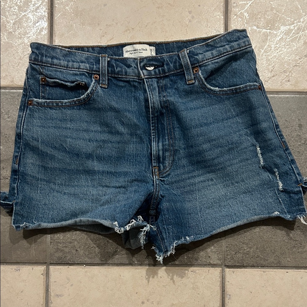 Distressed Blue Jean Shorts